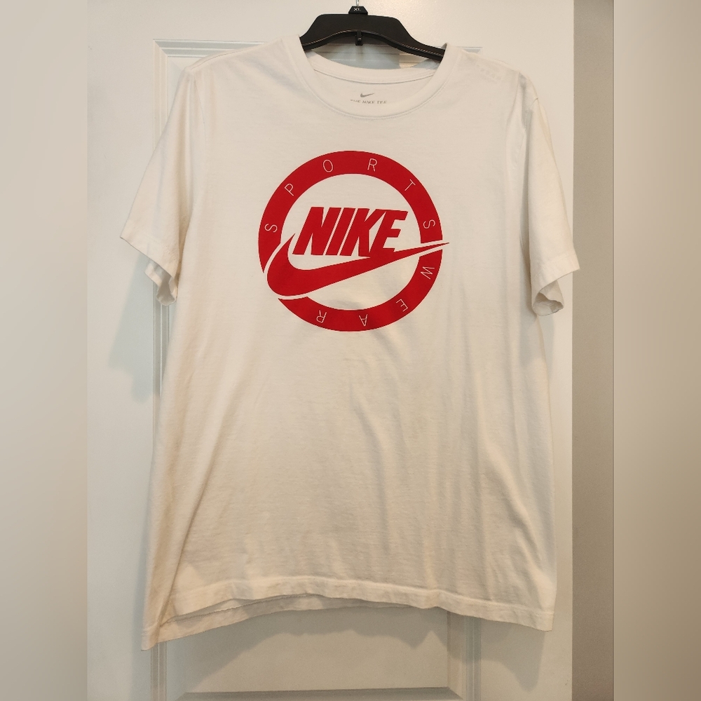 White and red nike tshirt